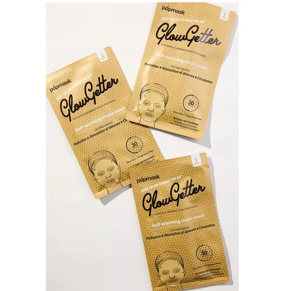 Anthropologie Popmask Glowgetter Spa Self Warming Steam Masks, Box of 3, NIB - Picture 11 of 14